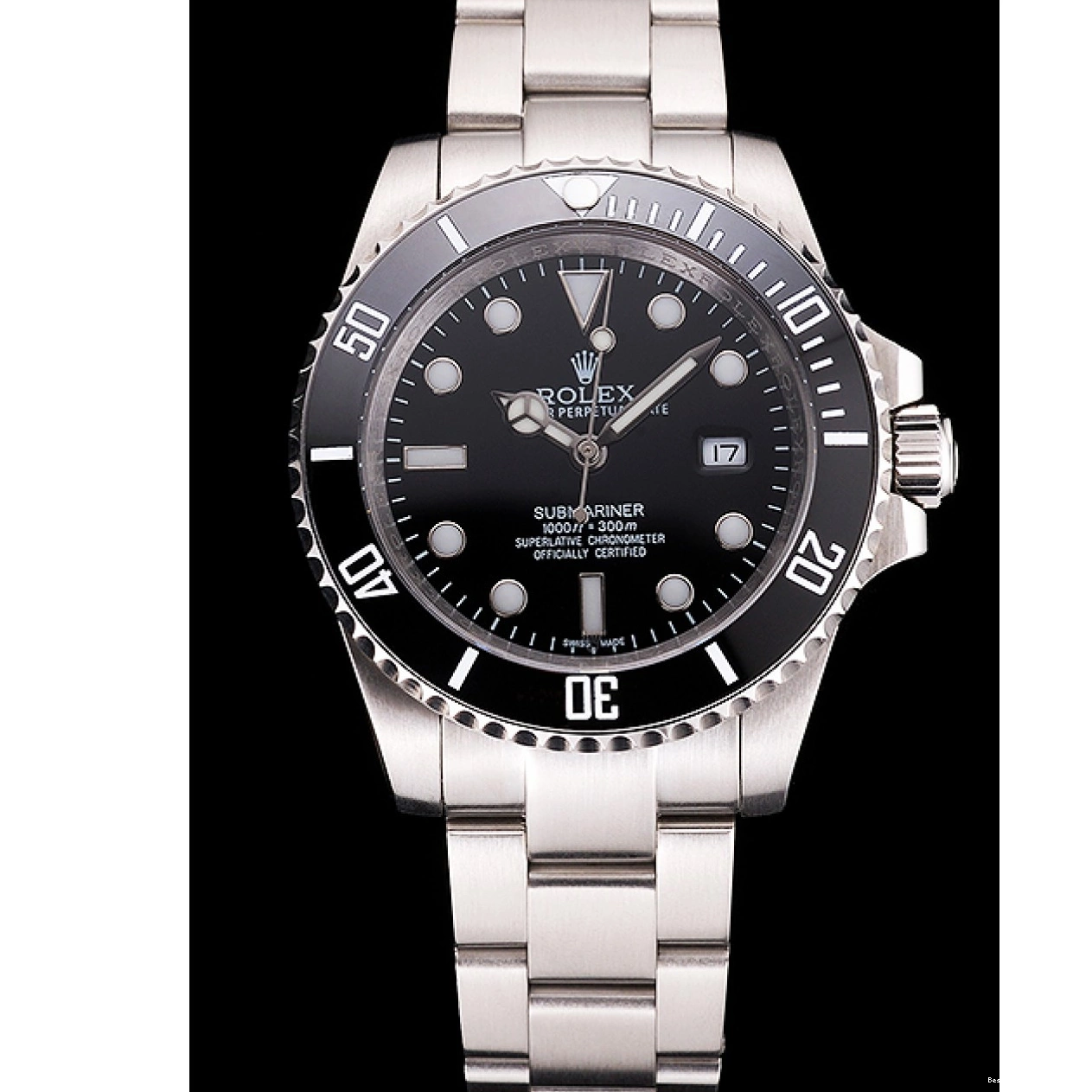 Good Copy Rolex Watches Rolex Dial Swiss Case Date Small Steel Black Bezel And Submariner Stainless And Bracelet 0803